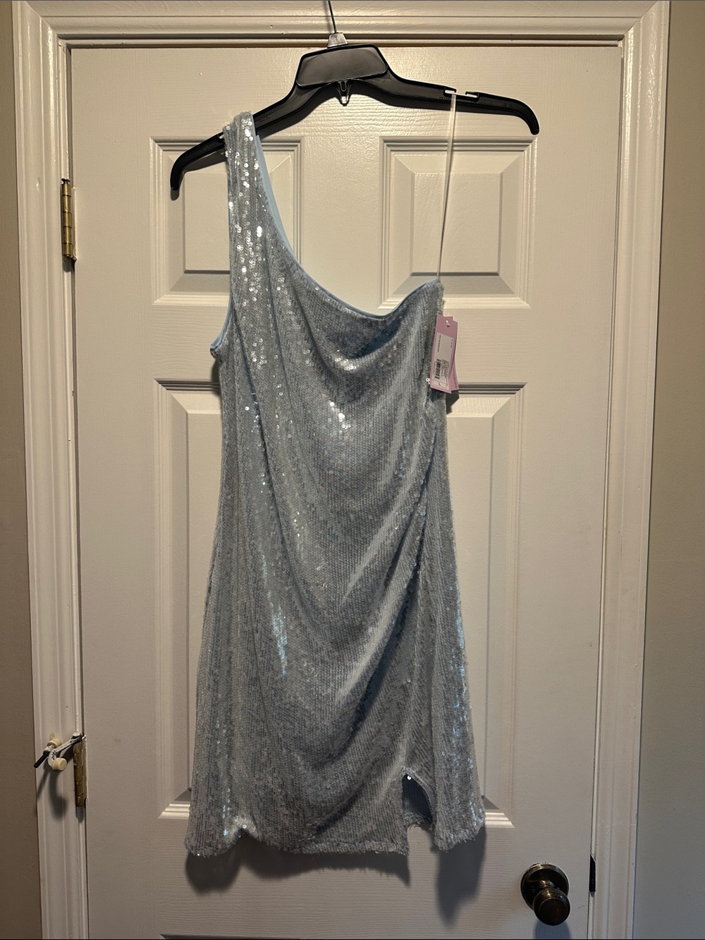wild fable One-Shoulder Sequin Mini Dress in Light Blue